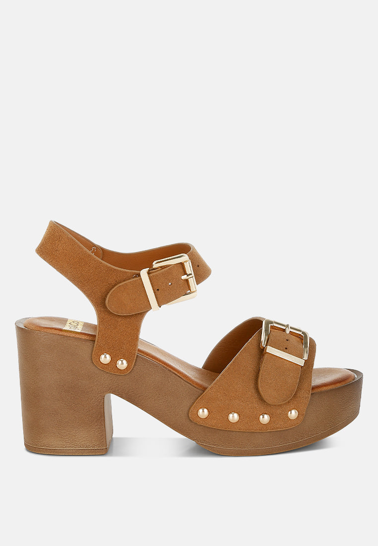 Lhasa Real Suede Leather Clog Sandals-5