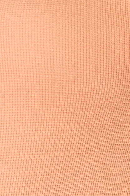Women's Caramel Long Sleeve Henley Knit Top