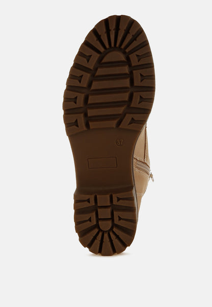 Mahisha Knitted Collar Zip-Up Hiker Boots-4