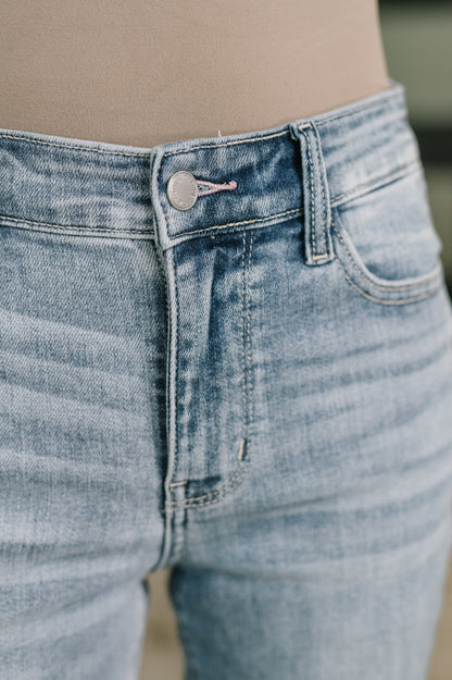 Close-up of blue jeans with a blurred background