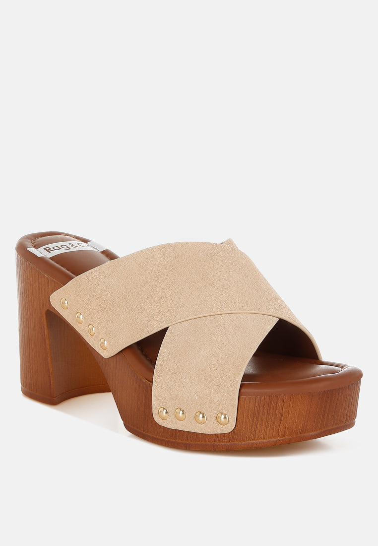 Mearsk Genuine Suede Leather Clogs-1