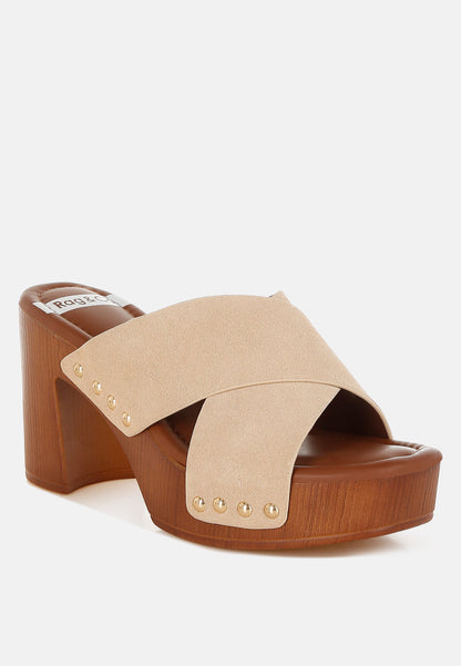 Mearsk Genuine Suede Leather Clogs-1