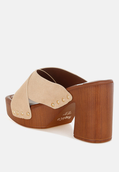 Mearsk Genuine Suede Leather Clogs-2