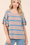 Buy Blue Striped Knit Top for Women