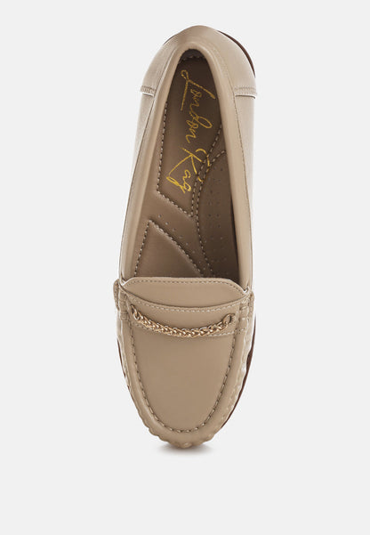 Nemunk Metallic Chain Detail Loafers-4