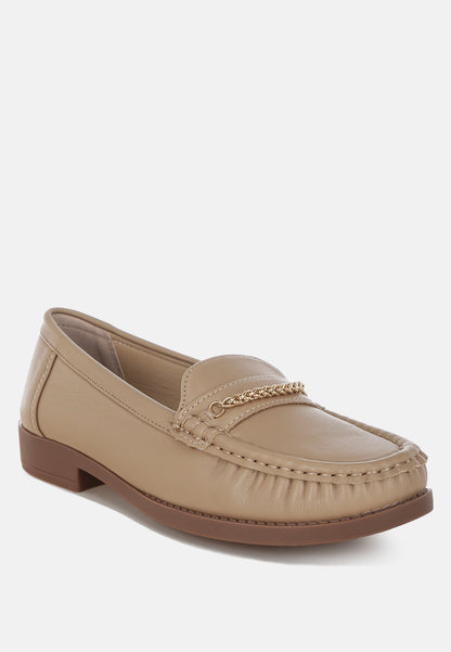 Nemunk Metallic Chain Detail Loafers-2