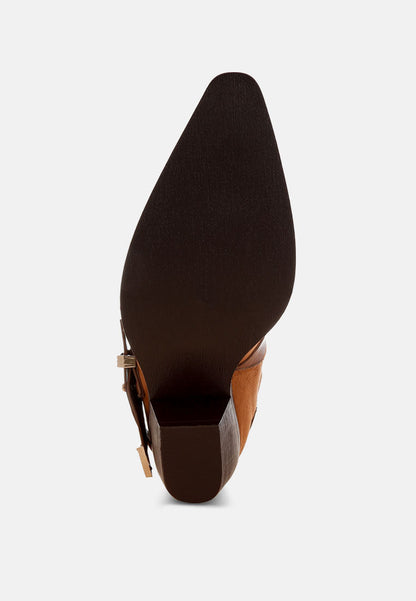 Raveta Microfiber Buckle Strap Western Boots-4
