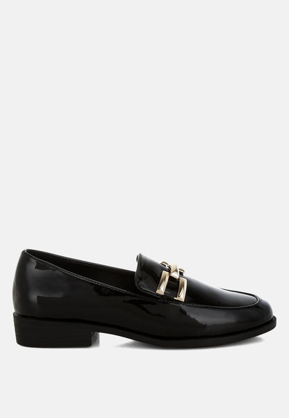 Revanta Patent Faux Leather Loafers-5