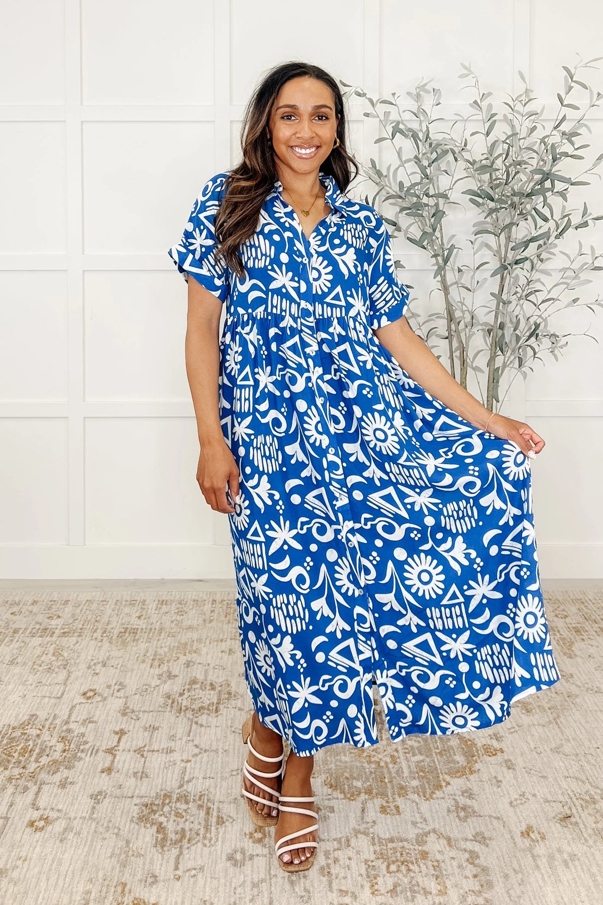 Soft Sonata V-Neck Dress in Blue