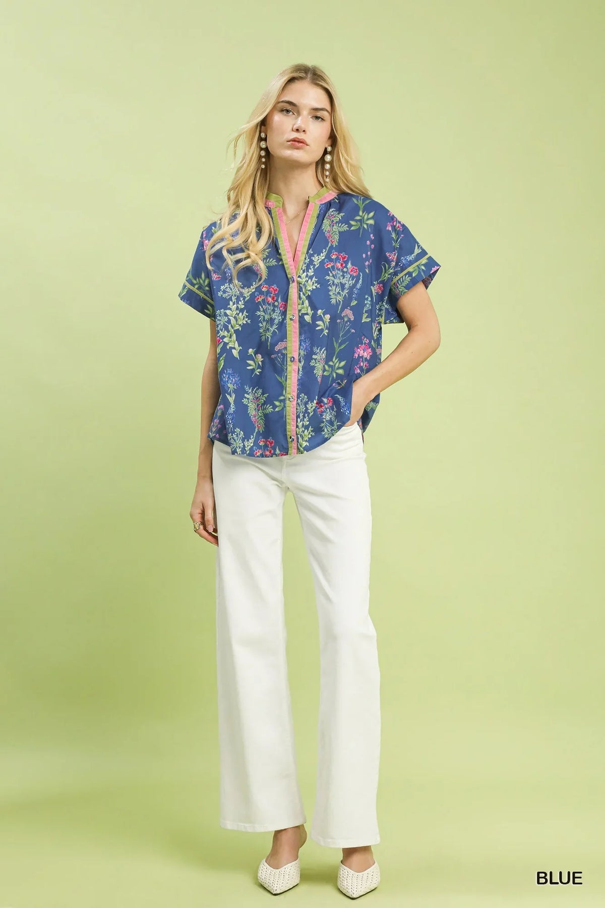 Women’s Short Sleeve Floral Blouse