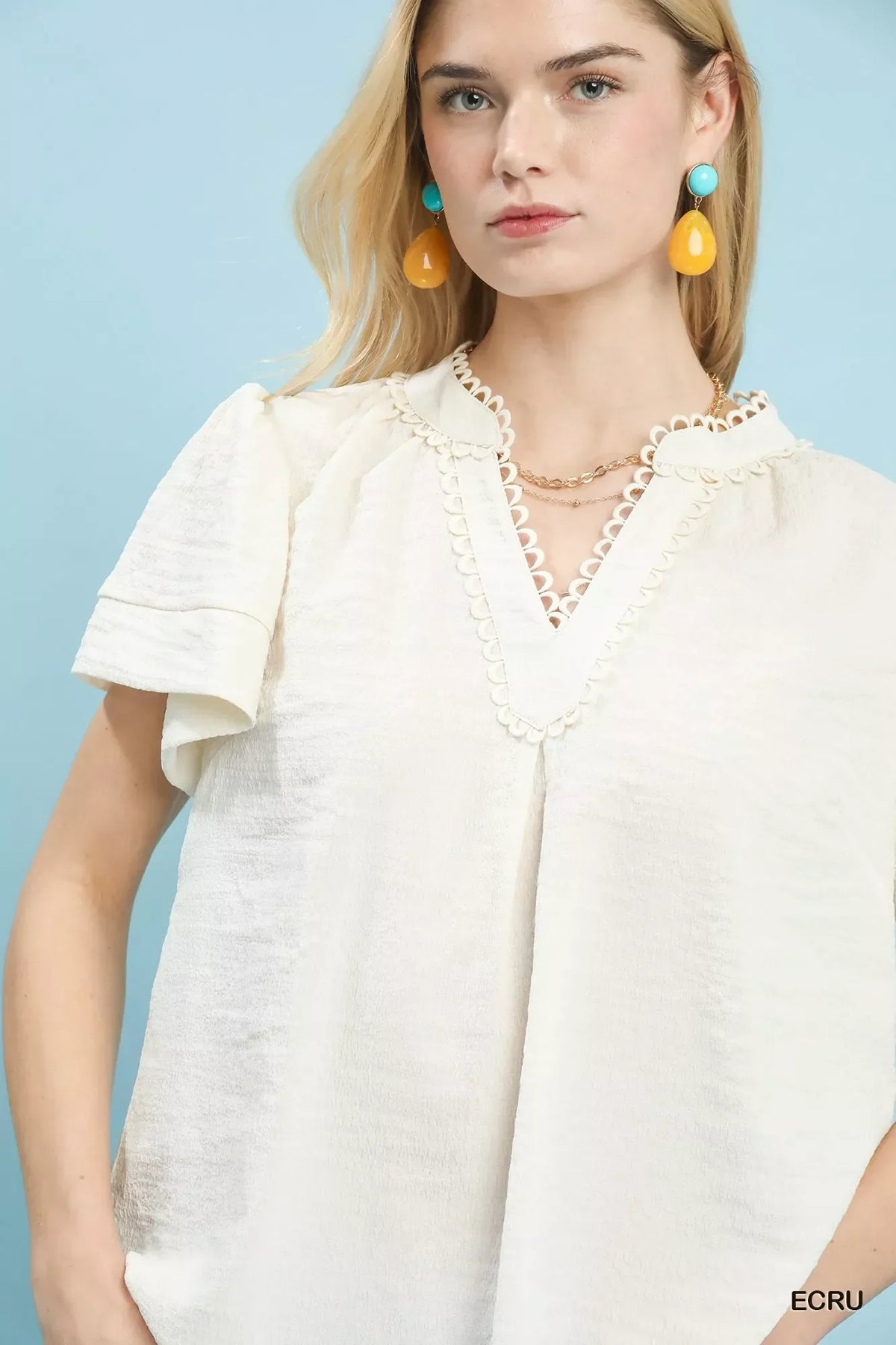 Women’s White V-Neck Casual Top