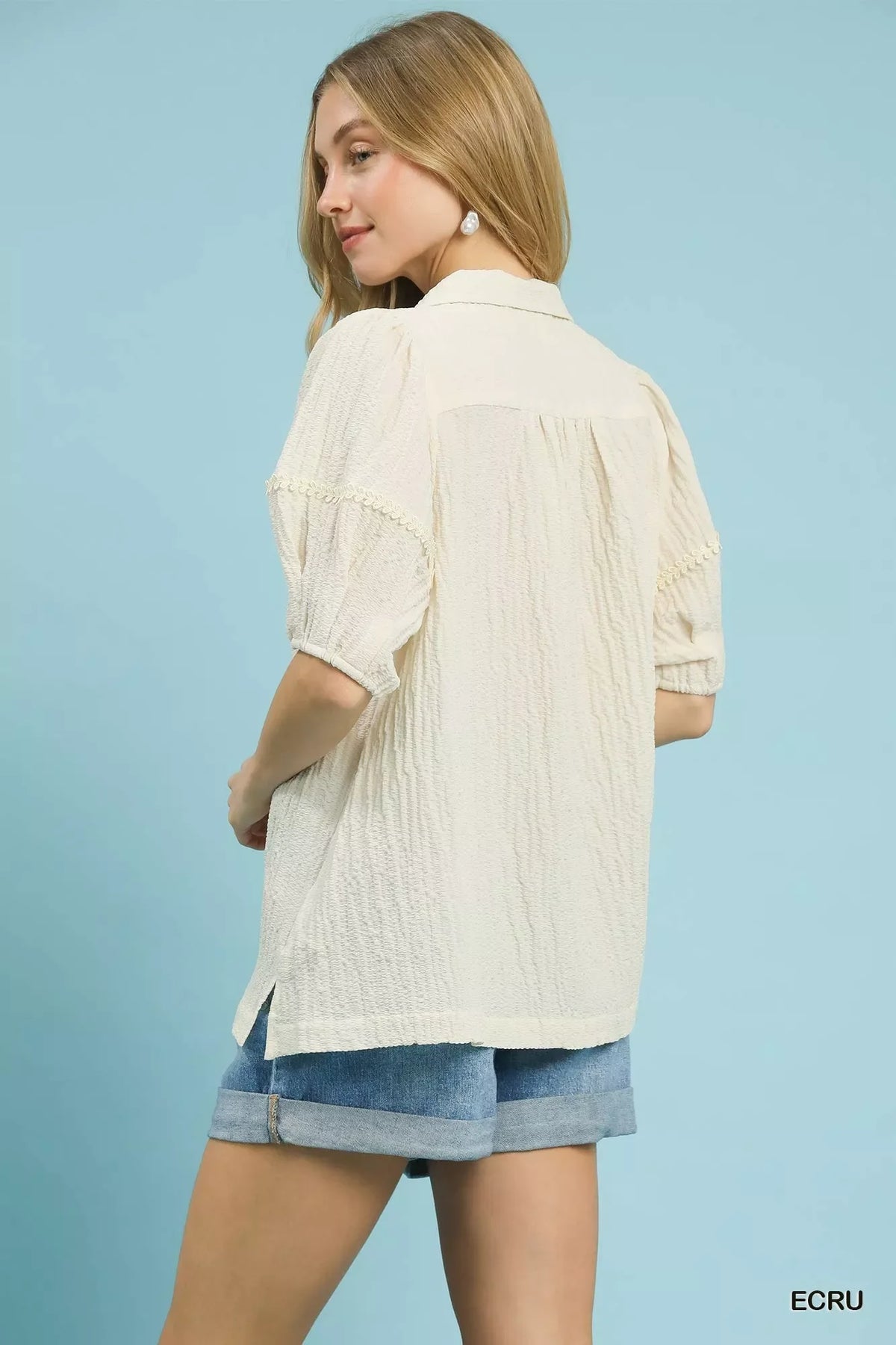 Women’s Casual Collared Short Sleeve Shirt