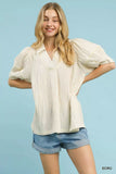 Cream Short Sleeve Top for Women