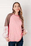 Walk for Miles Floral Color Block Top