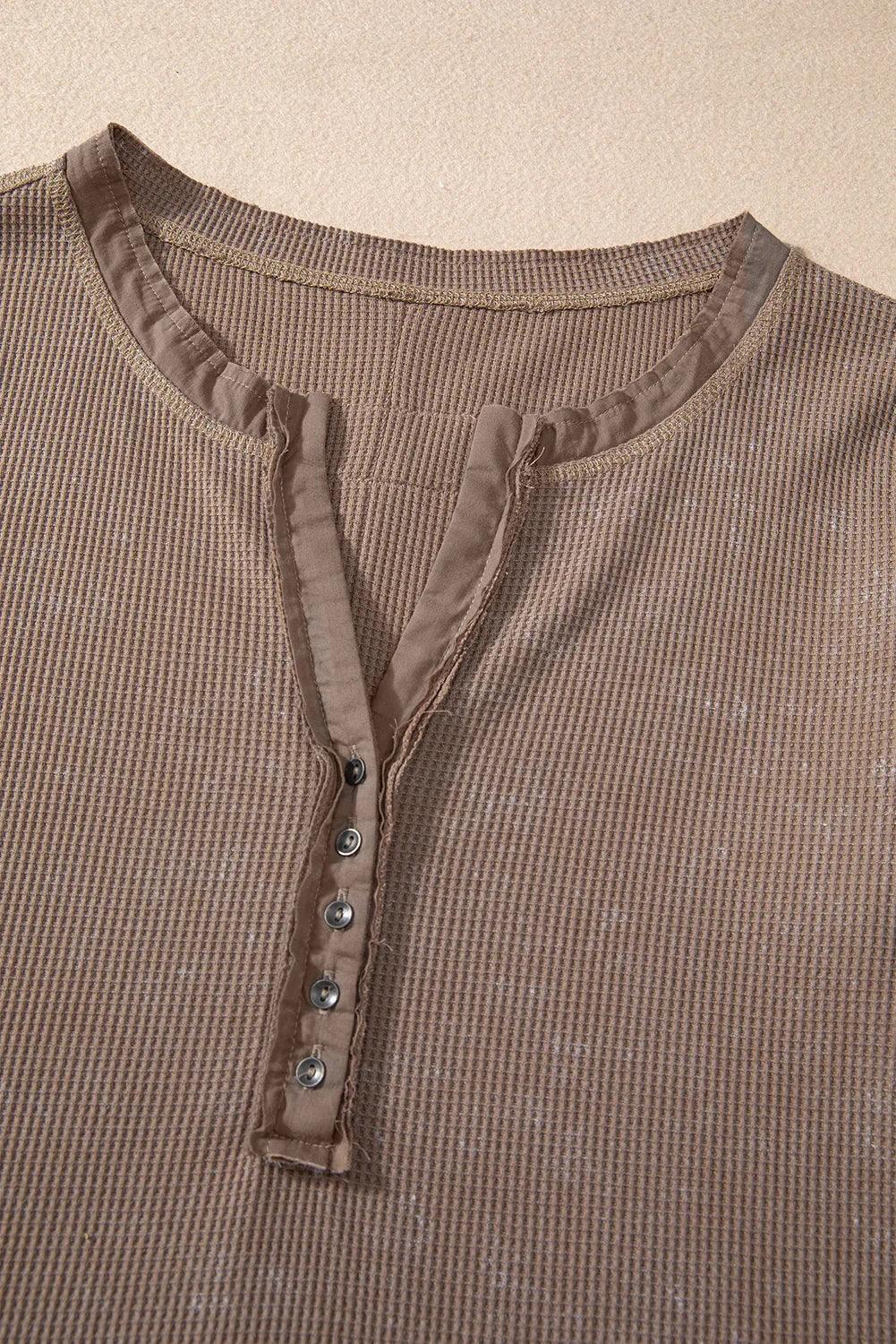 Women’s Button Neck Long Sleeve Top