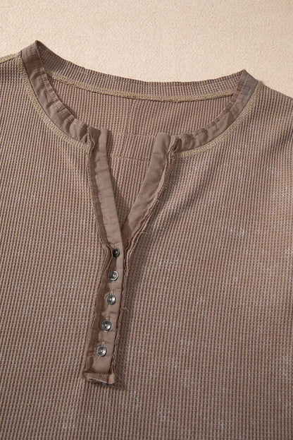 Women’s Button Neck Long Sleeve Top