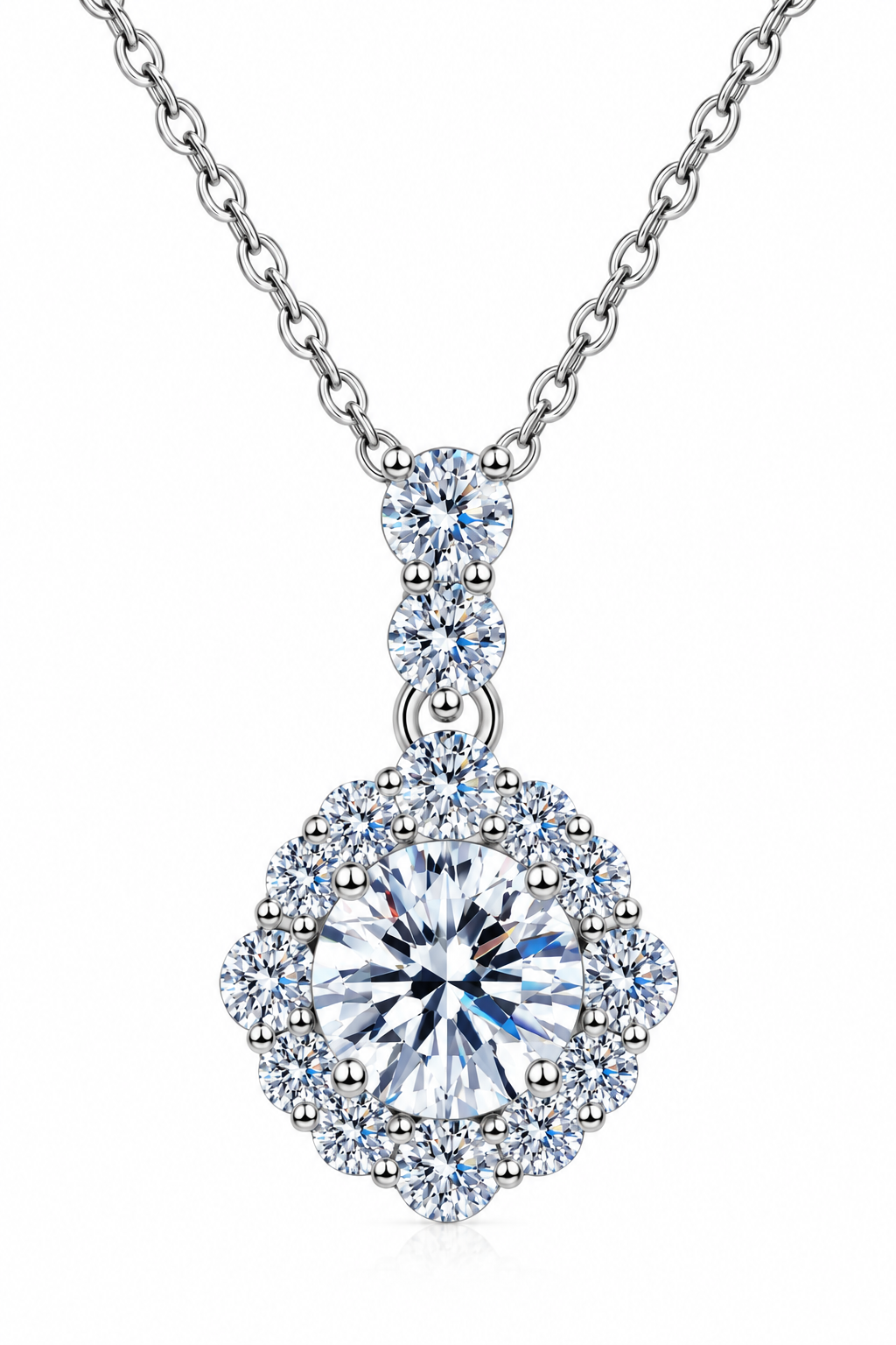1 Carat Moissanite 925 Sterling Silver Necklace