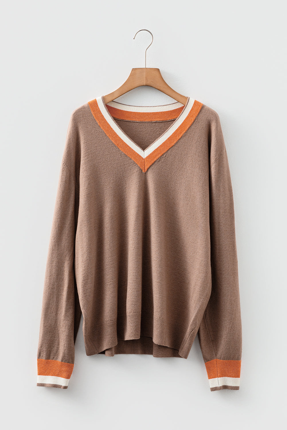 Scarlett Striped Trim Varsity Sweater-5