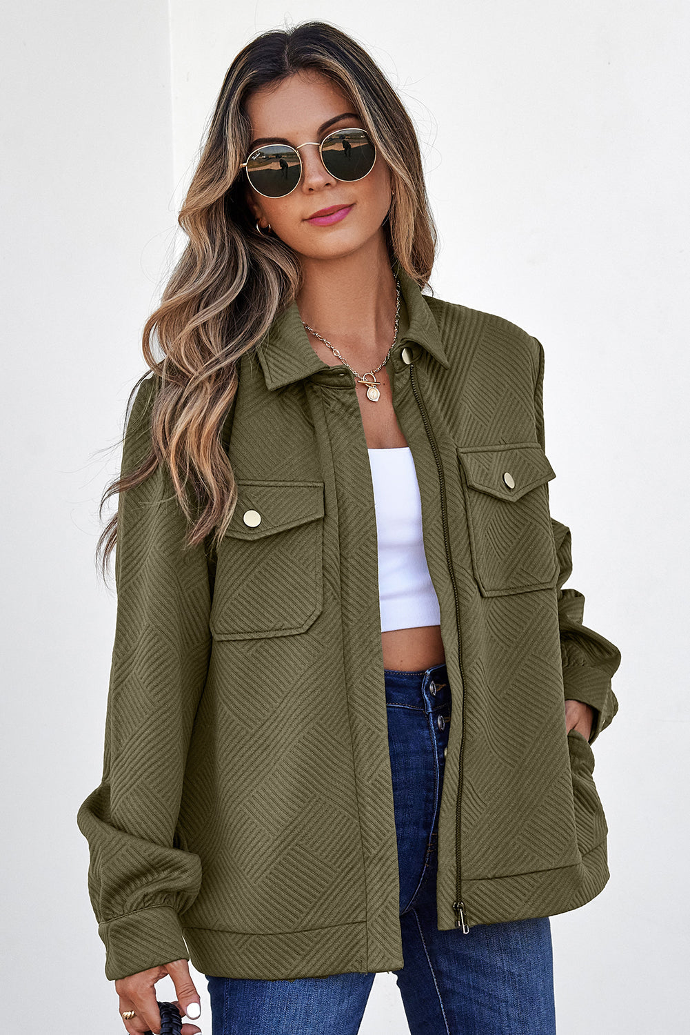 Remi Zip Up Flap Shirt-0