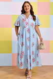 Lucy Print Scalloped Trim PLUS Dress-0