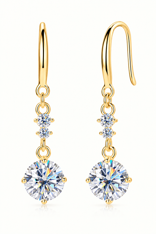 2 Carat Moissanite 925 Sterling Silver Earrings