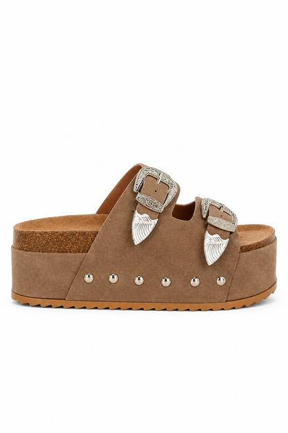 Zaphod Faux Leather Flatform Slip Ons