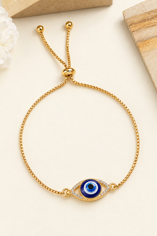 18K Gold-Plated Resin Evil Eye Adjustable Bracelet