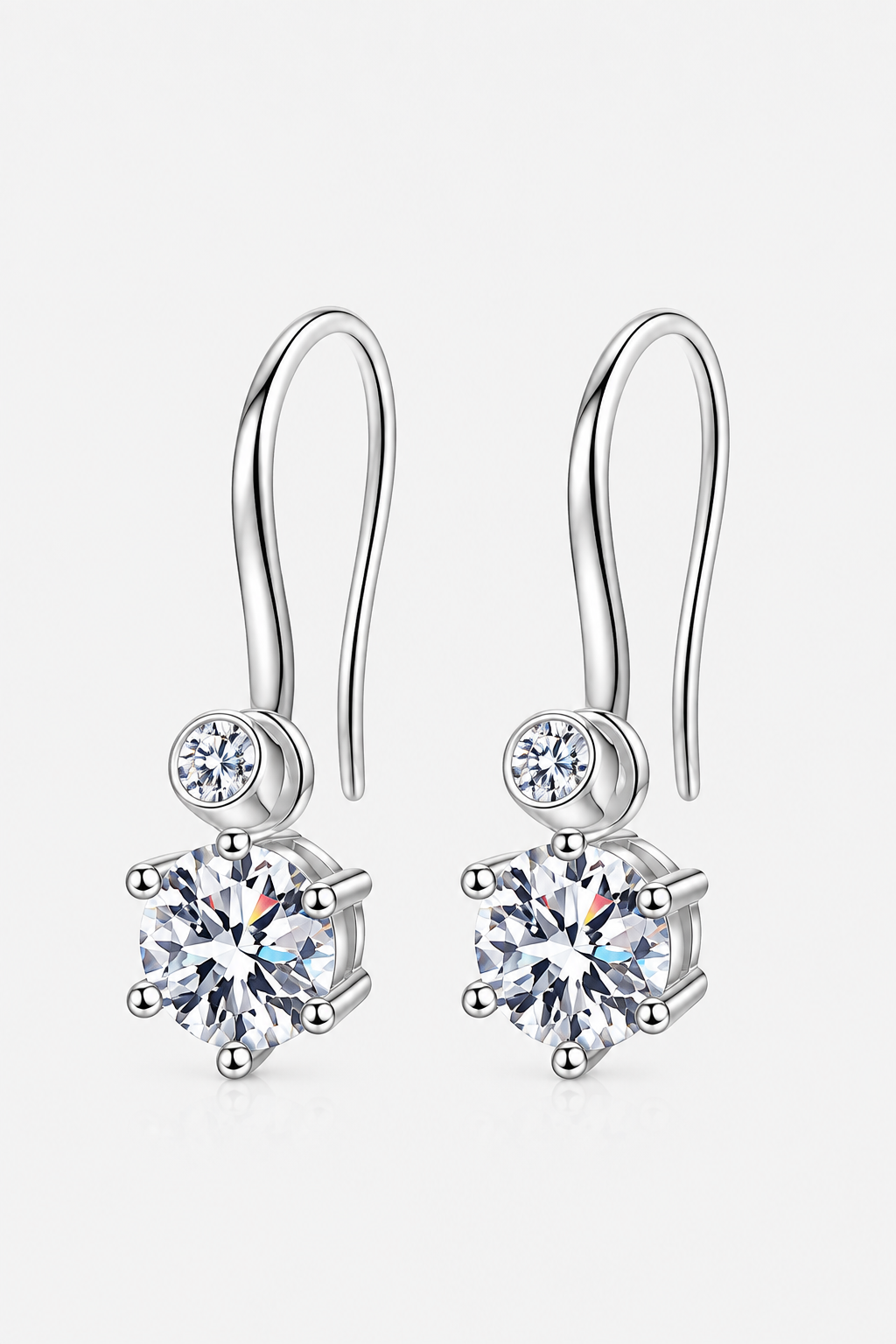 2 Carat Moissanite 925 Sterling Silver Earrings