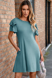Zaniyah Ruffle Short Sleeve Dress-0