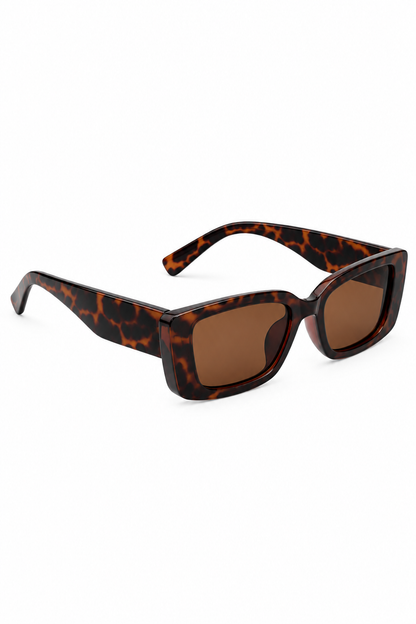 QUINN RECTANGULAR TORTOISE SUNGLASSES