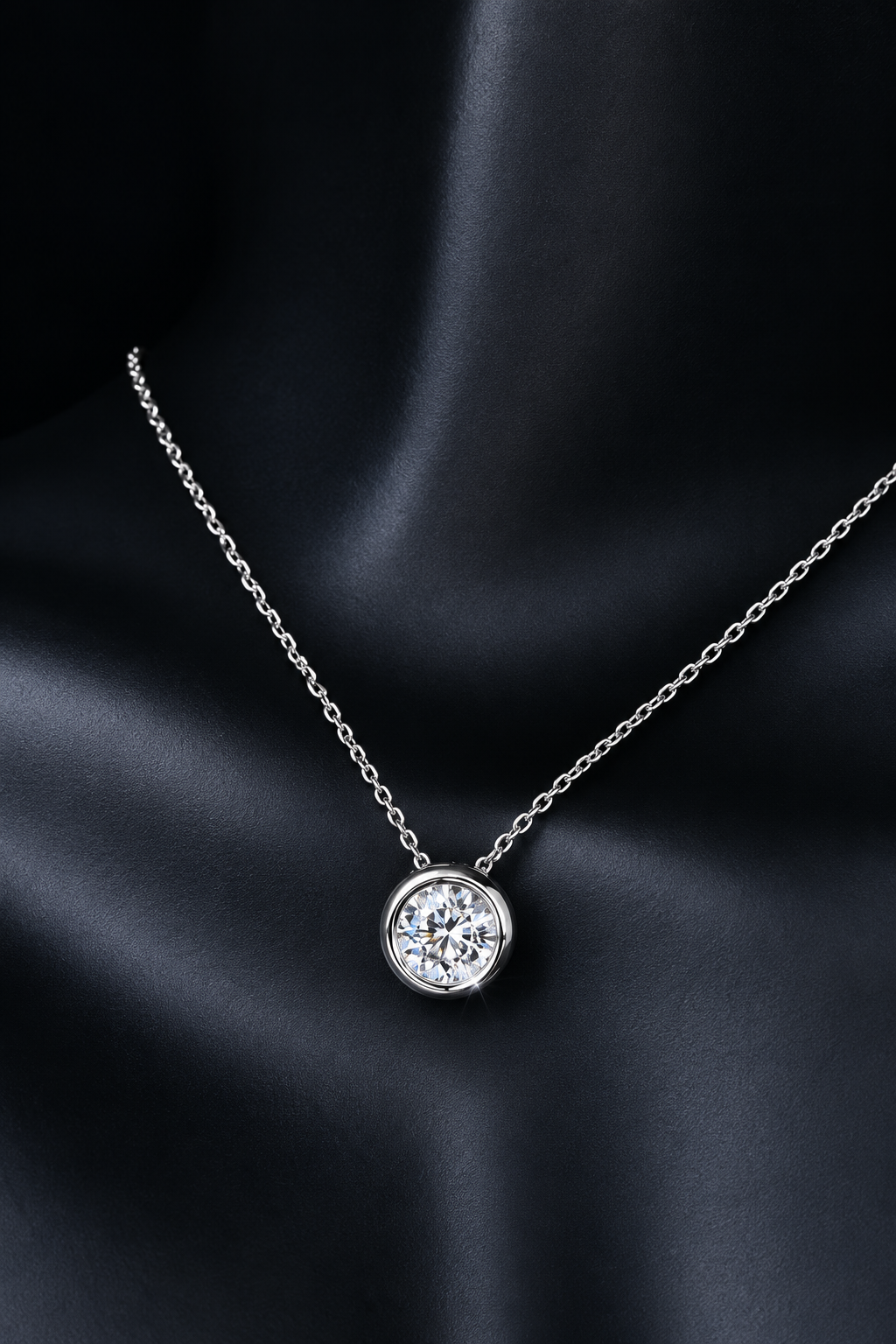 1 Carat Moissanite 925 Sterling Silver Necklace