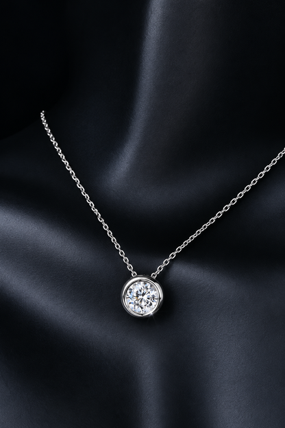 1 Carat Moissanite 925 Sterling Silver Necklace