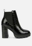 Foxy Faux Leather Croc Chelsea Boots-0