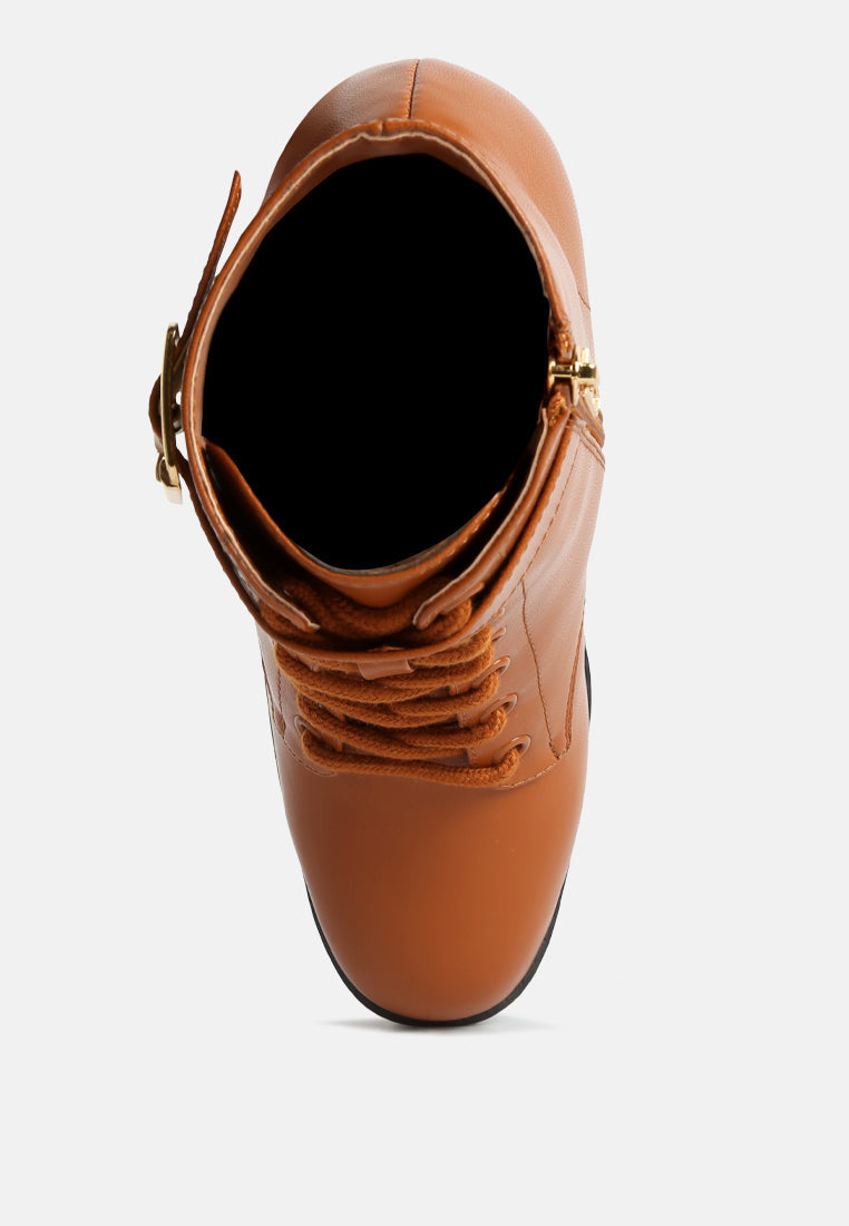 Grahams Faux Leather Lace Up Boots-3