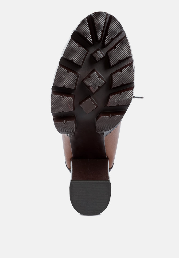 Moos Block Heel Lace Up Boots-4