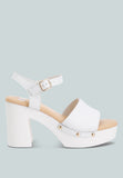 Sawor Recycled Leather High Block Sandals-0