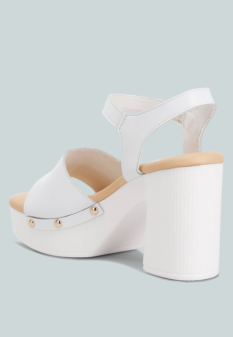 Sawor Recycled Leather High Block Sandals-2