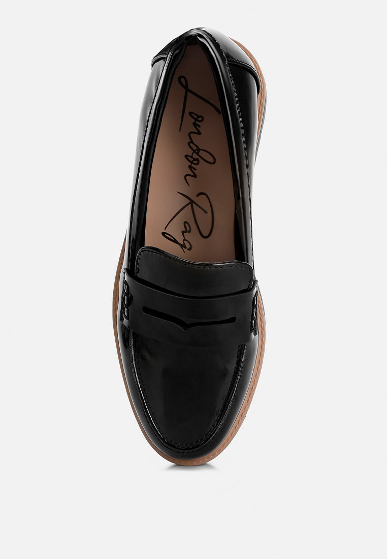 Sinclair Patent Faux Leather Heeled Loafers-3