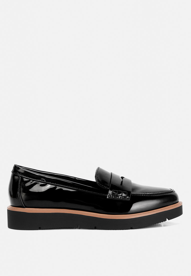 Sinclair Patent Faux Leather Heeled Loafers-0