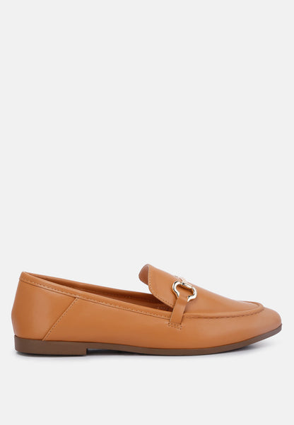Talula Horsebit Embellished Faux Leather Loafers-6